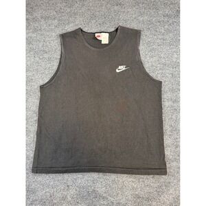 Vintage Nike Tank Top Made in USA Blue Swoosh Sleeveless Shirt Adult Size L 90s